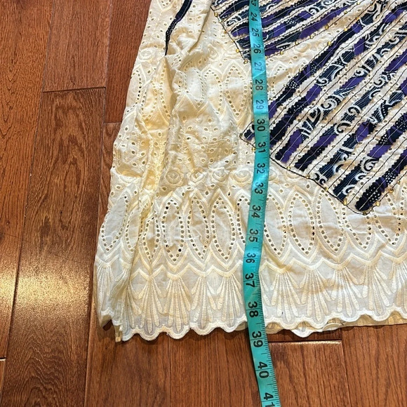 Vintage Style  Cream Lace and Ankara Midi Length Kaftan Size S/M - Picture 6 of 16